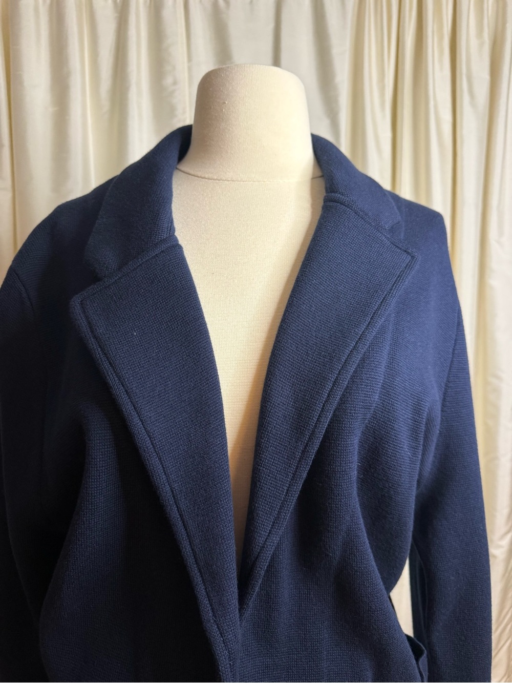 Quince Navy Open-Front Knit Blazer - Picture 9 of 11